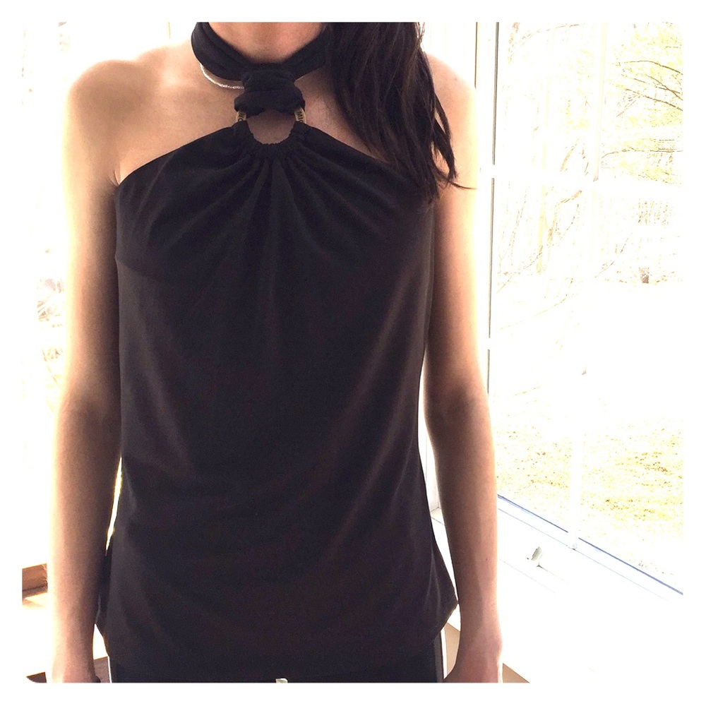 Michael Kors Logo Ring Halter Top